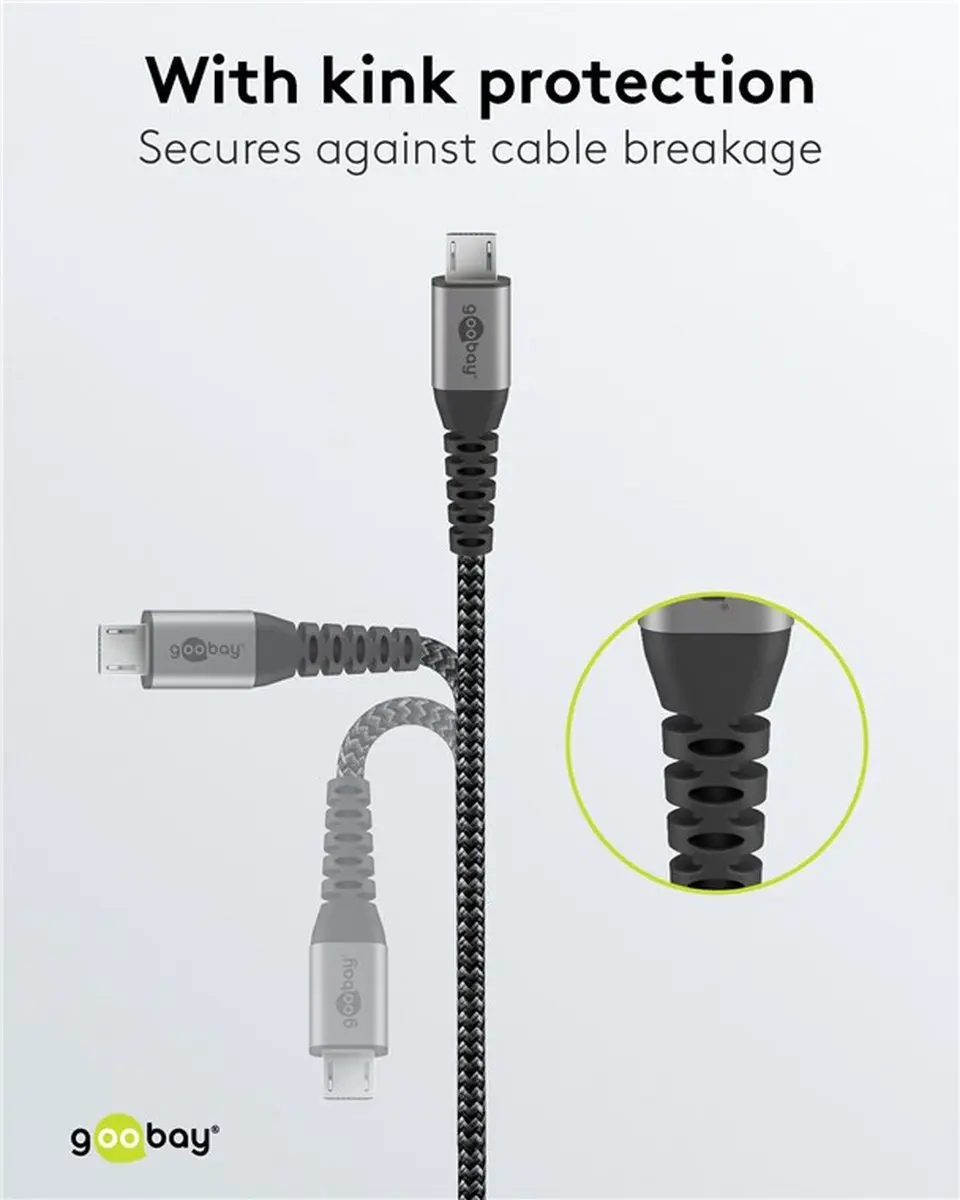 Goobay Micro USB USB-kabel 2m - Grijs