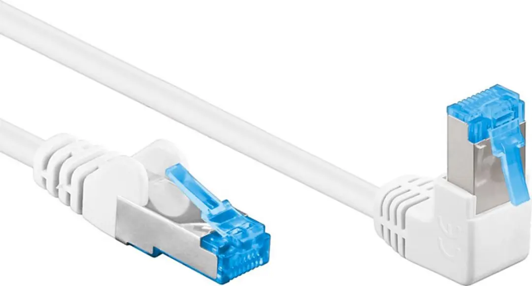 Goobay S/FTP CAT6a Netwerkkabel 10Gbps - 5m - Haaks - Wit
