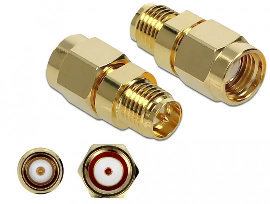 Delock RP-SMA Adapter 50 Ohm 10 GHz - Goud - afbeelding 6 van 6