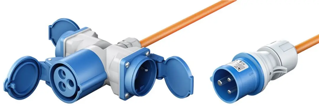 Goobay Campingstroomkabel CEE 3-pins 16A 230V - 1,5m - IP44 - Oranje