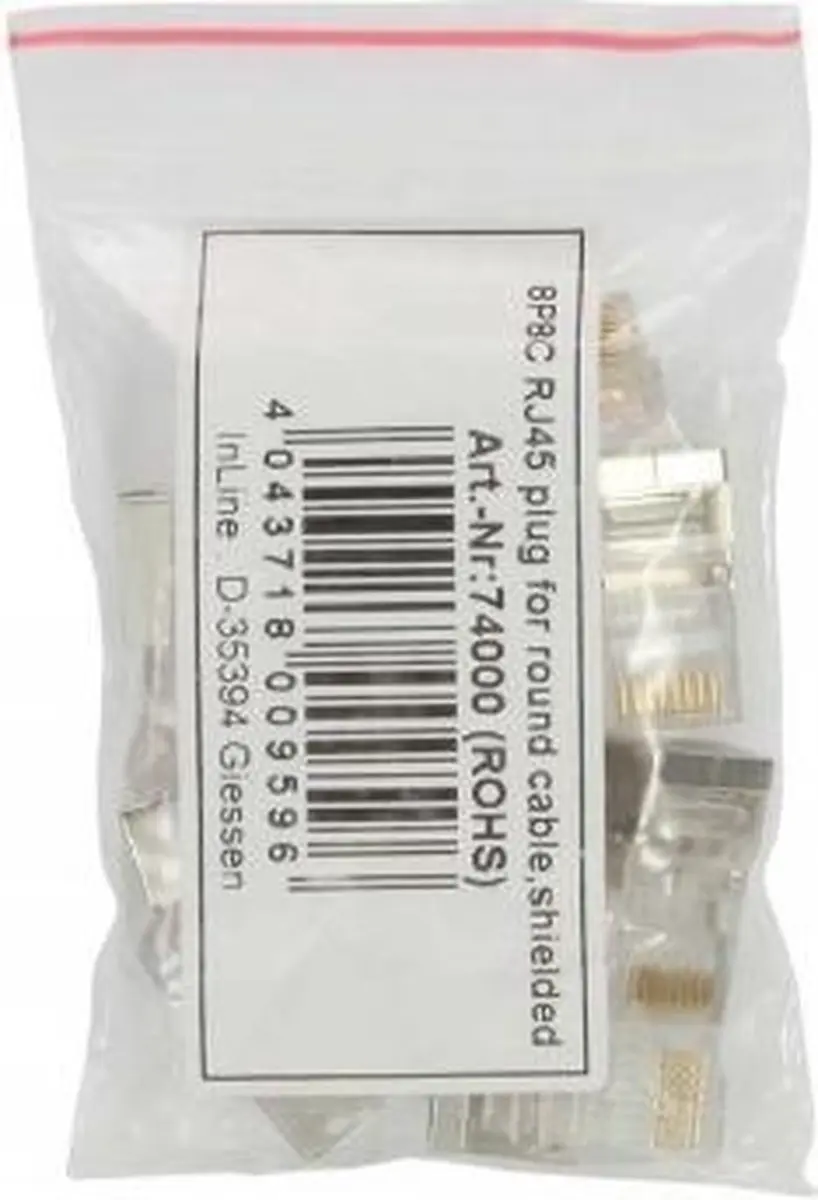 InLine 8P8C RJ45 Modulaire Stekker - Afgeschermd - 100 Stuks