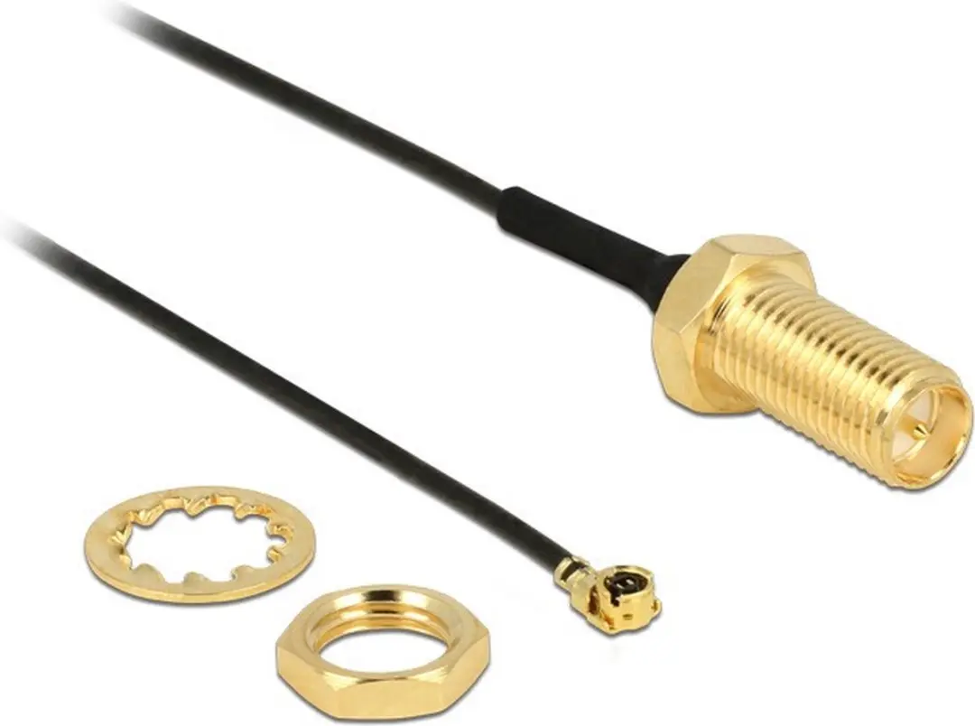 Delock MHF I (v) - RP-SMA (v) Kabel 0,10m - Grijs
