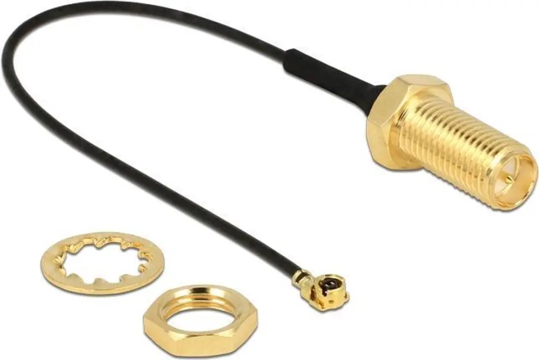 Delock MHF I (v) - RP-SMA (v) Kabel 0,10m - Grijs