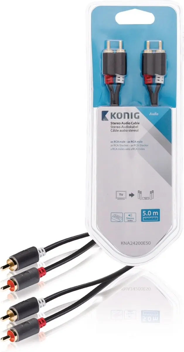 Konig Stereo Audiokabel RCA 2xM