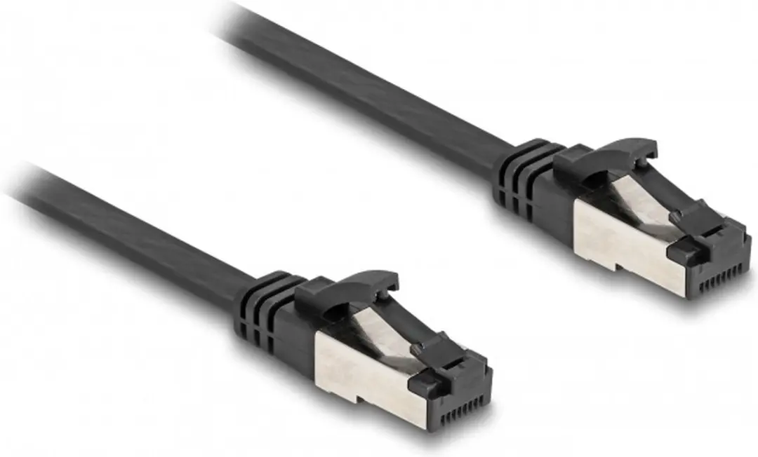 Delock RJ45 Flat Patchkabel Cat.8.1 1m - Zwart