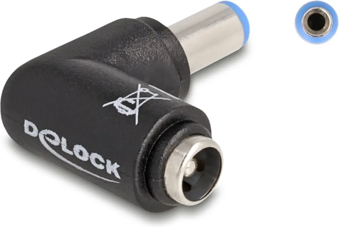 Delock DC Haakse Adapter 5,5x2,1mm 100W - Zwart