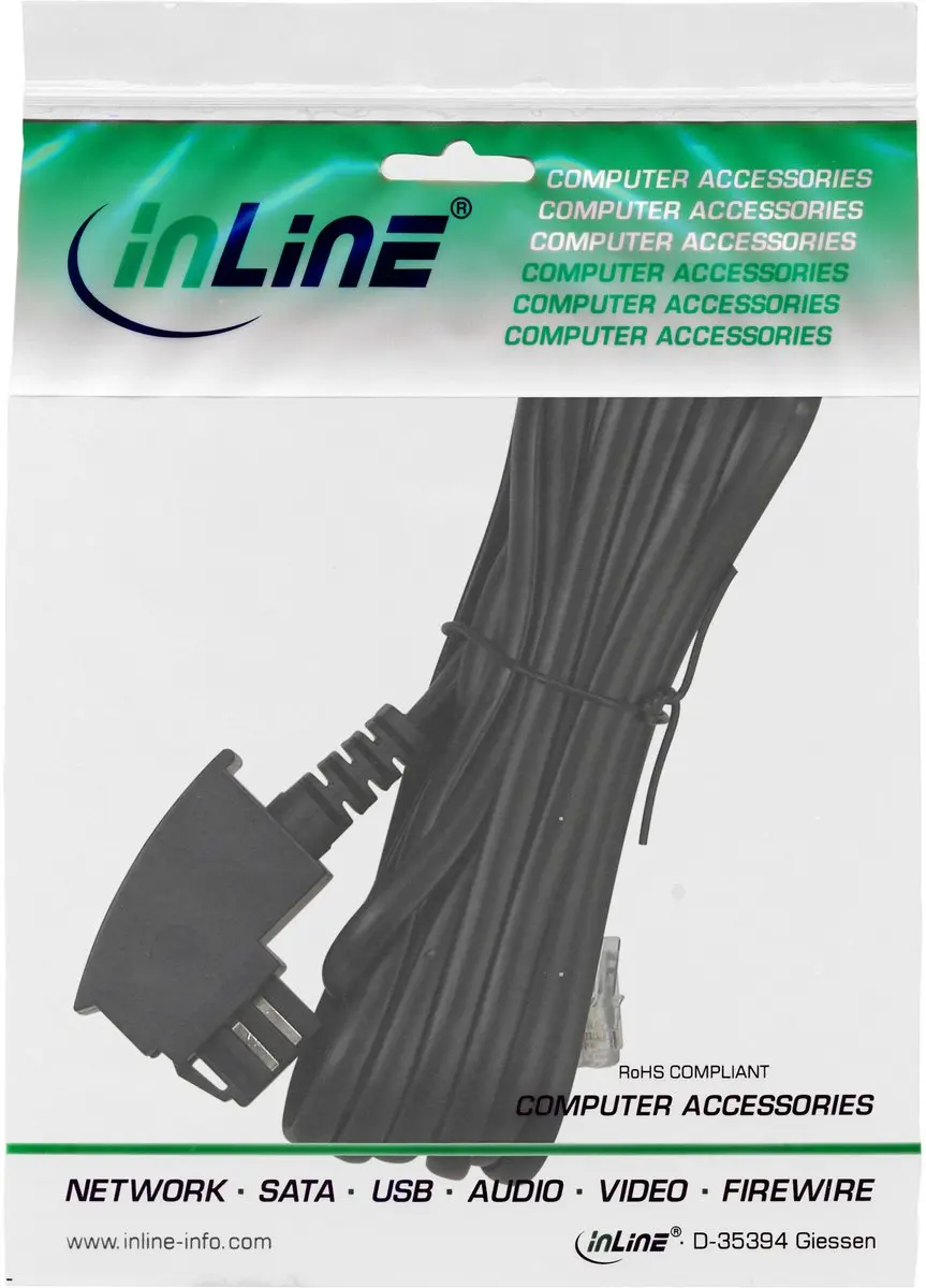 InLine TAE-N naar RJ11 6m Kabel - Zwart