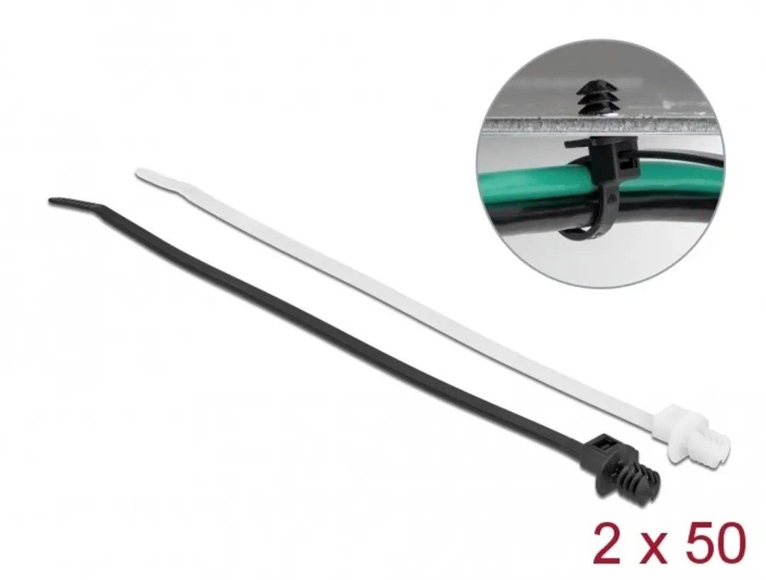 Delock Kabelbinders met lamelbasis 200x4.8mm