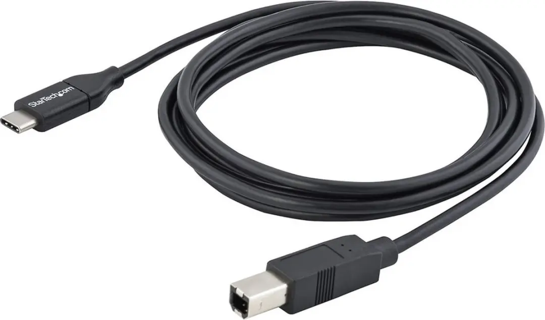 Startech USB2CB2M USB-C naar USB-B Kabel 2m - Zwart