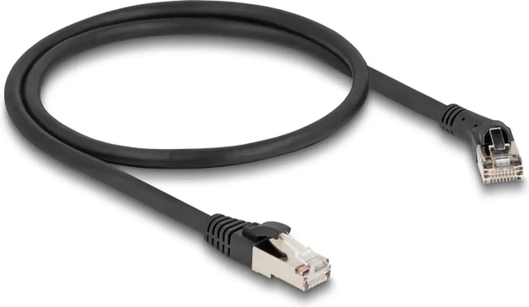 Delock RJ45 Cat.8.1 Netwerkkabel 40Gbps 0.5m - 45° Hoek - Zwart