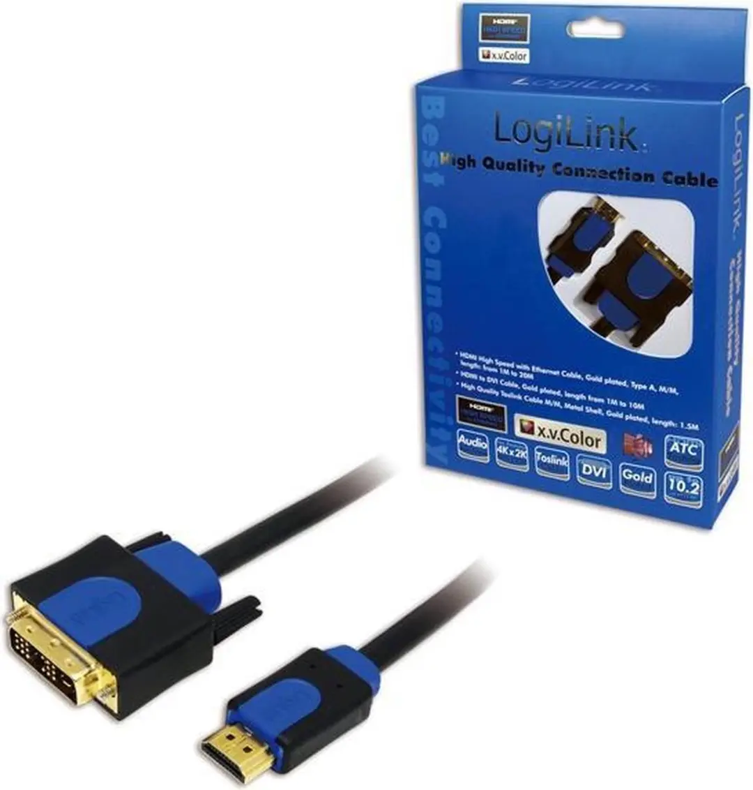 Logilink CHB3102 DVI-D naar HDMI Adapterkabel 2m - Zwart