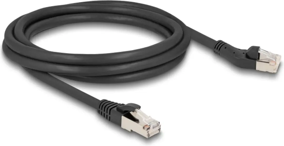 Delock RJ45 Cat.8.1 Kabel 45° Links - 2m - Zwart