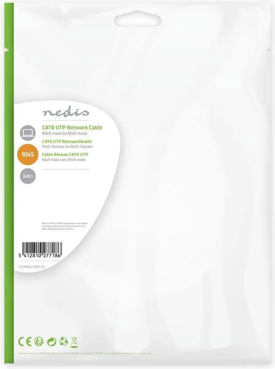 Nedis CAT6 Netwerkkabel CCGP85215WT30 3m - Wit