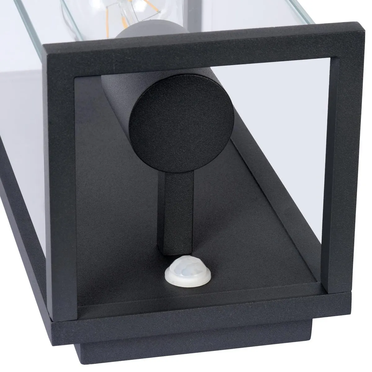 Lucide CLAIRE - Wandlamp Binnen/Buiten - 1xE27 - IP54 - Beweging & dag/nacht sensor - Antraciet