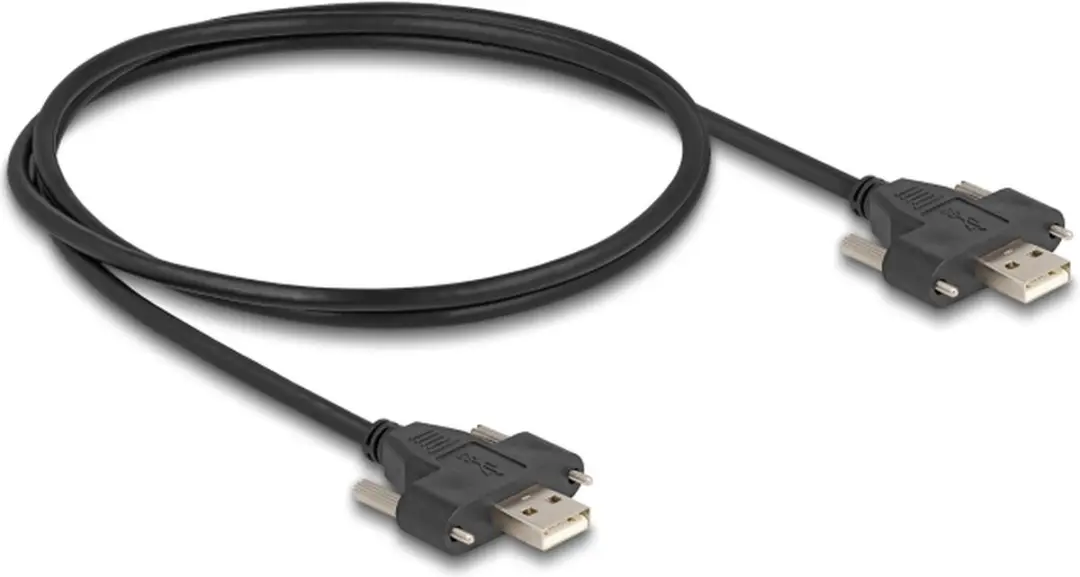 Delock USB 2.0 Kabel A-male naar A-male 1m - Zwart