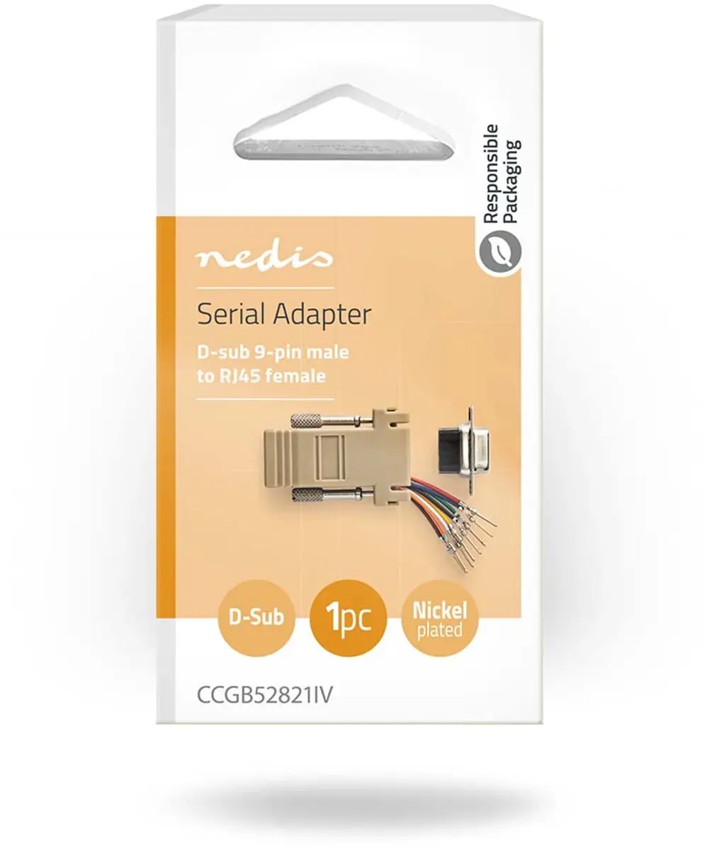 Nedis CCGB52821IV Seriële Adapter D-SUB 9 Male - RJ45 Female - Ivoor