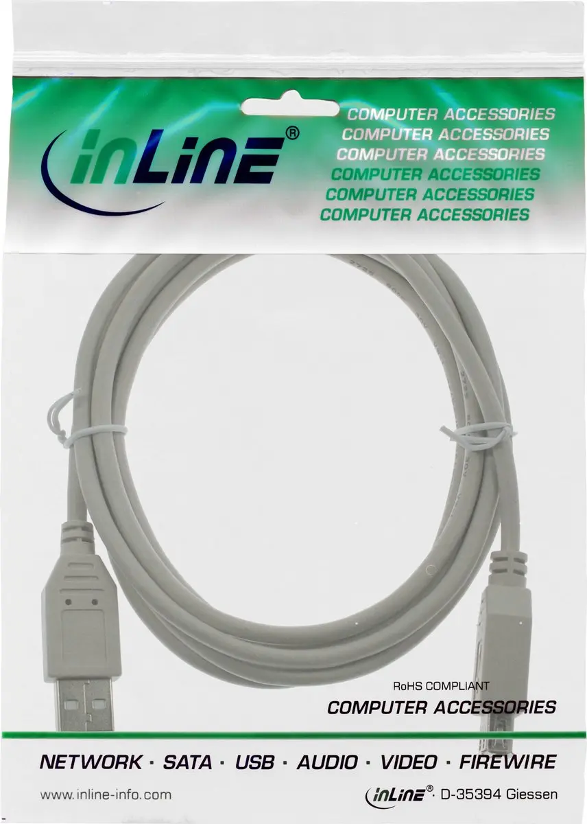 InLine USB 2.0 Verlengkabel Type A Beige 2m