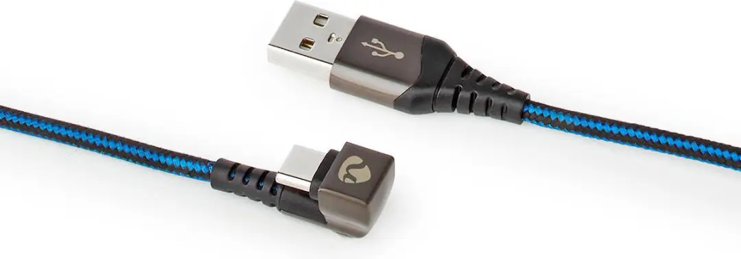Nedis USB 2.0 USB-A naar USB-C Kabel 1m - Verguld - Blauw/Zwart