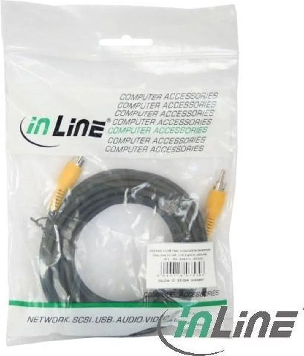 InLine 89937L Composiet Videokabel 5m - Zwart