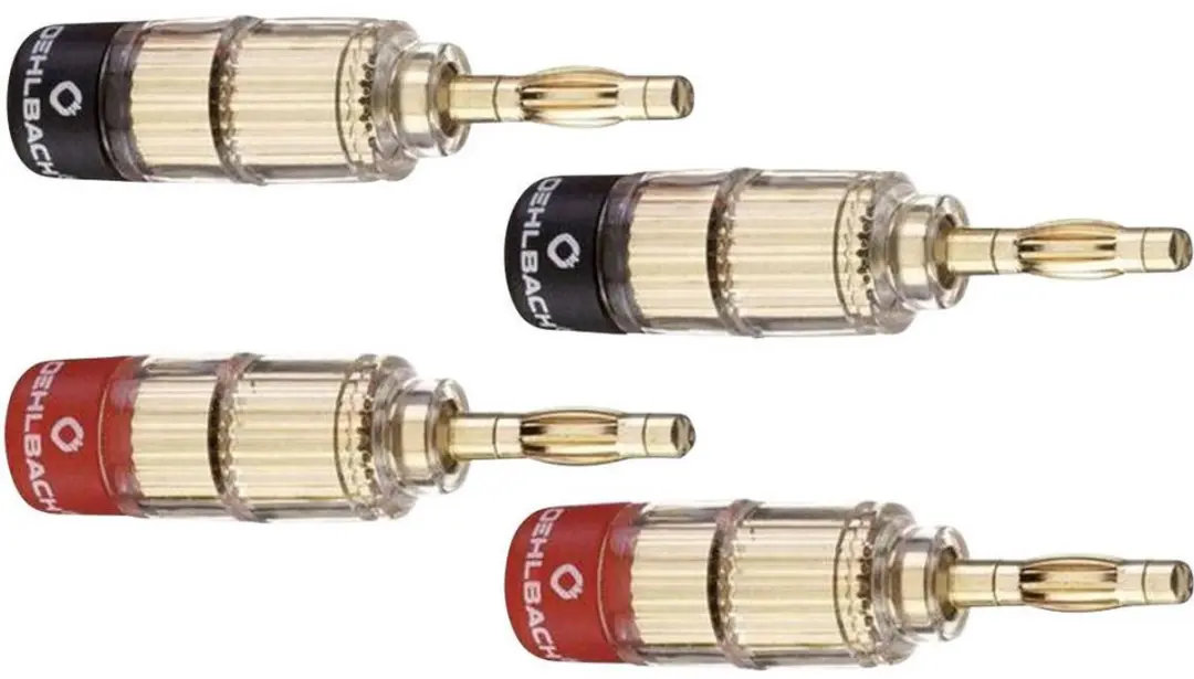 Oehlbach Excellence Banaanstekkers - 4 Stuks - Goud/Rood/Zwart