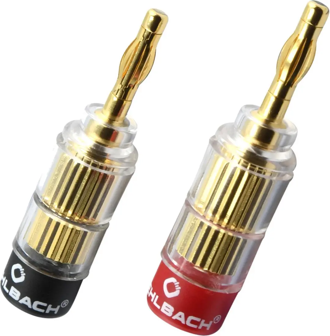 Oehlbach Excellence Banaanstekkers - 4 Stuks - Goud/Rood/Zwart