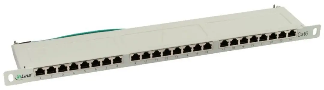 InLine Patchpaneel Cat.6 24-voudig 0,5U Lichtgrijs
