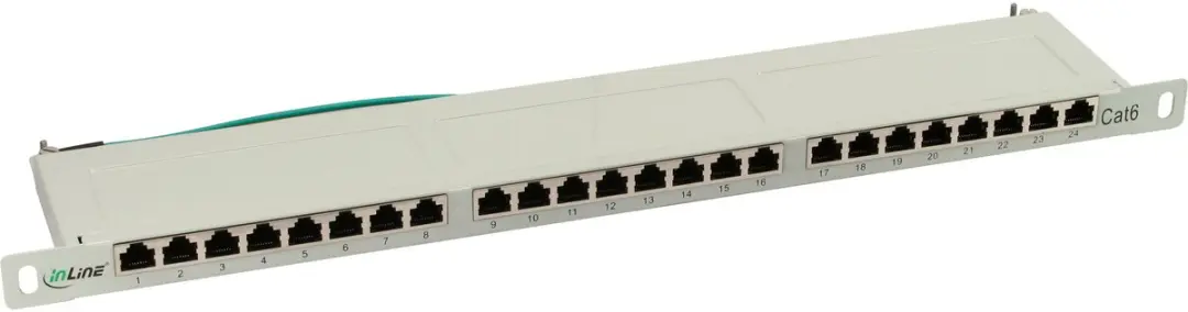InLine Patchpaneel Cat.6 24-voudig 0,5U Lichtgrijs