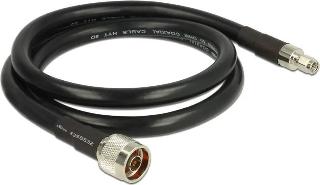 Delock N RP-SMA Kabel CFD400/LLC400 50 Ohm - 1m - Zwart