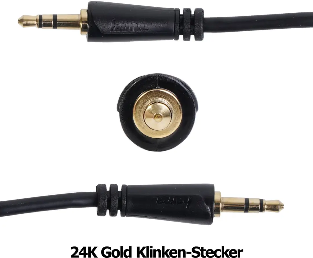 Hama Jackkabel 3,5mm Verguld 3m - Zwart