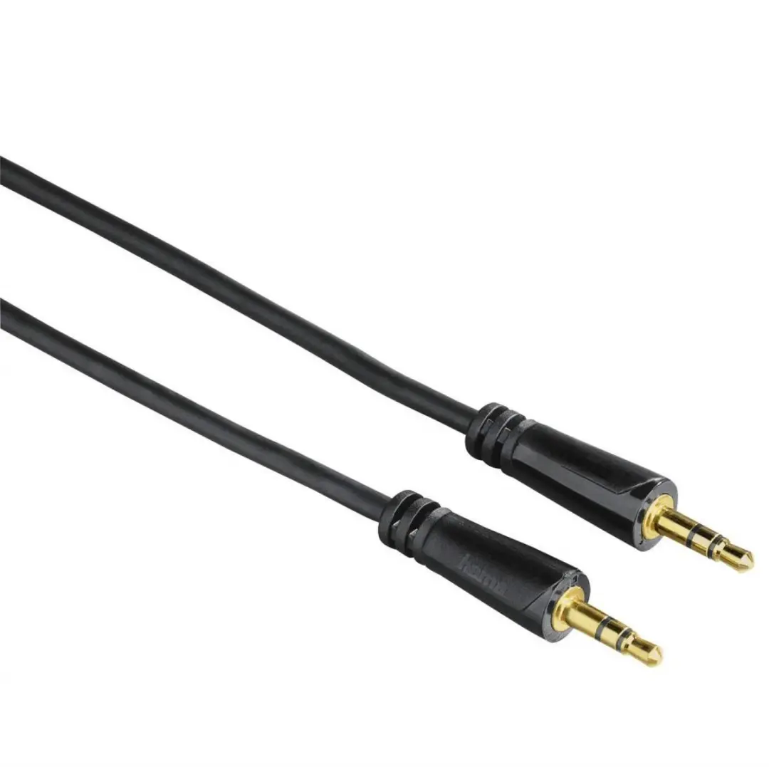 Jackkabel 3,5mm verguld 3m zwart