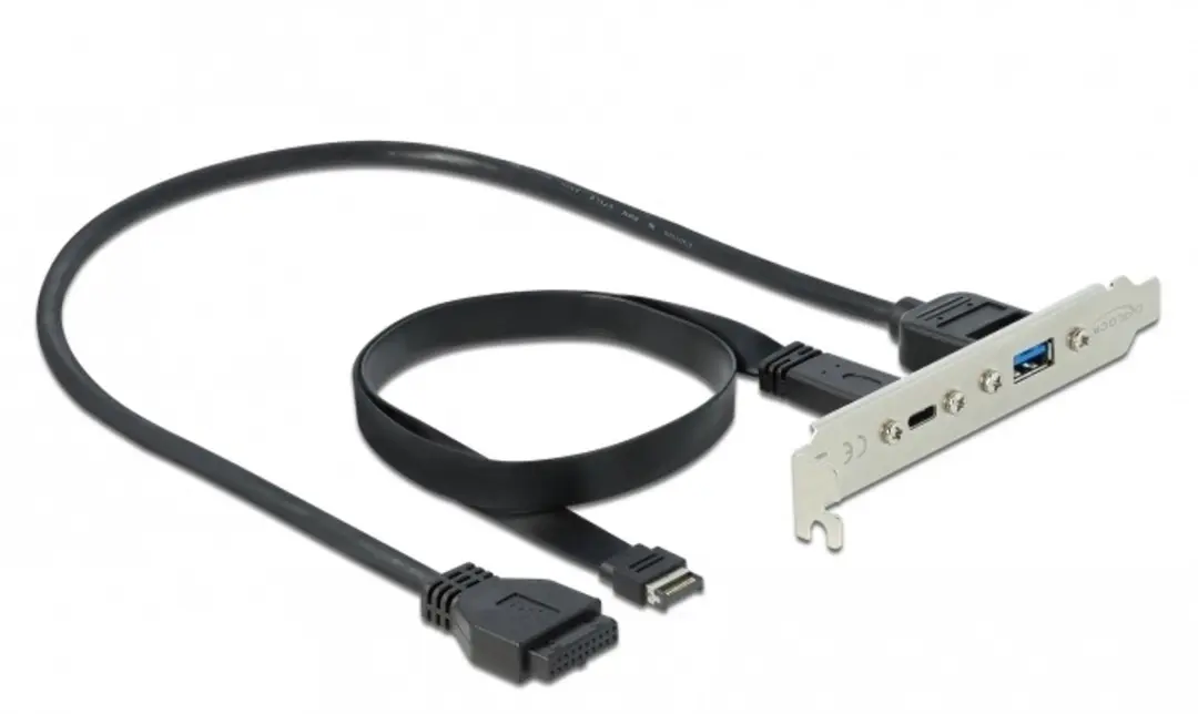 Delock USB 3.1 Slot Bracket - Type-C & Type-A - Zwart