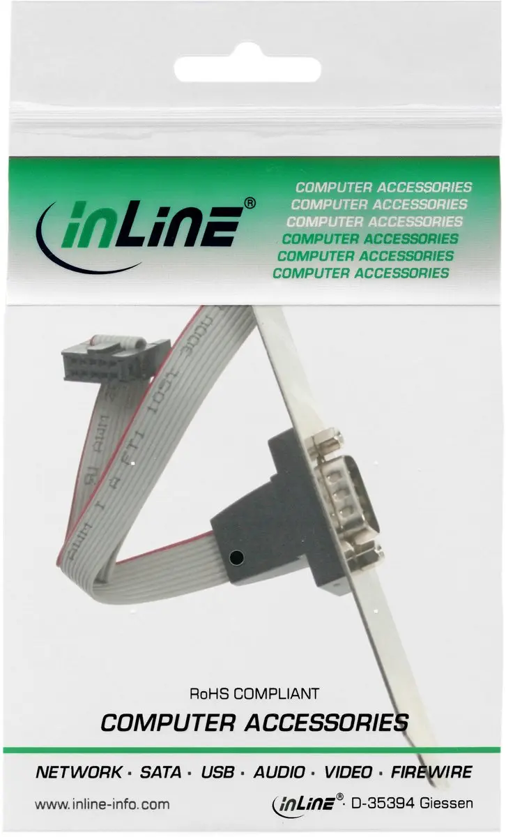 InLine 9-pin SUB-D (m) Bracket - 0,60m - Grijs
