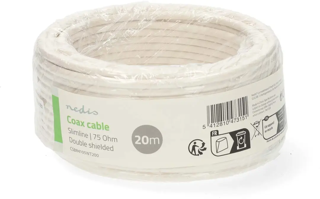 Nedis Coaxkabel CSBR4105WT200 - 20m - Wit