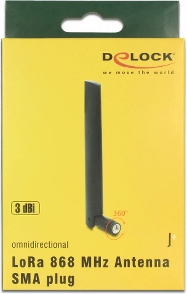 Delock LoRa 868 MHz Antenne SMA 3dBi - Zwart
