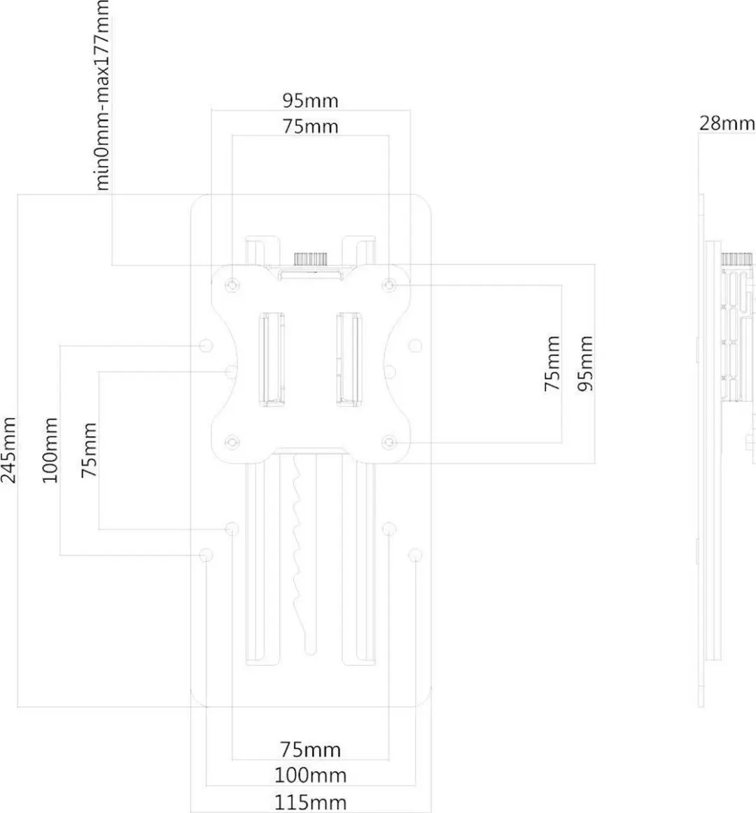 Neomounts FPMA-LIFT100BLACK Hoogteverstelbare VESA-adapter 8kg - Zwart