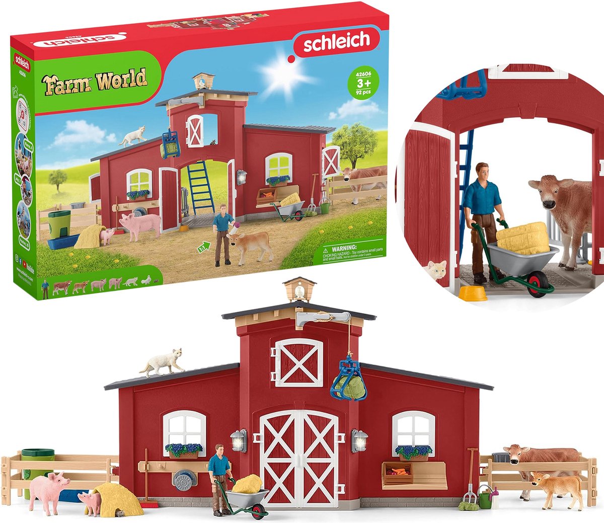 Schleich Farm World - Grote Boerderij met Dieren en Accessoires, Figurenset 3+