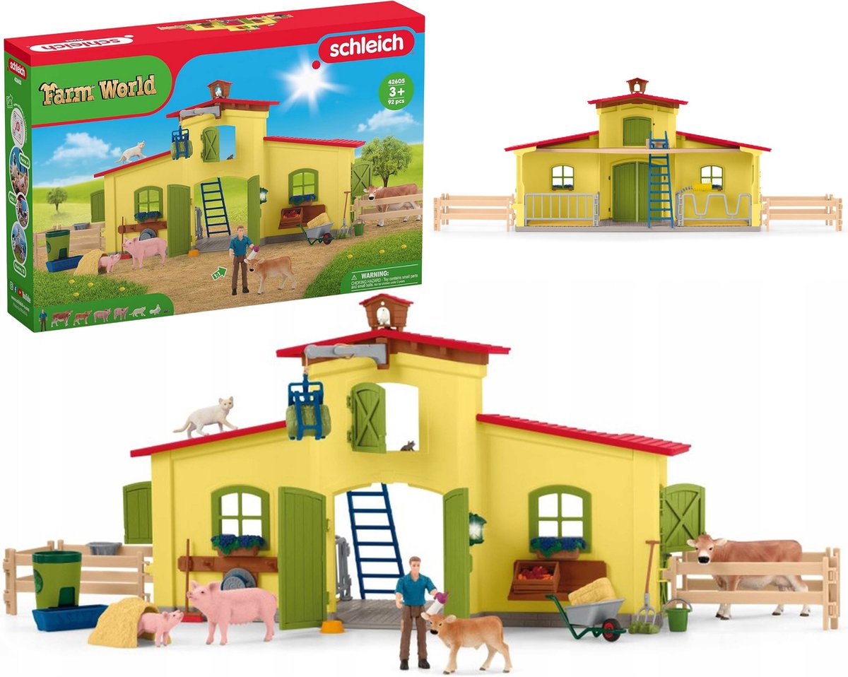 Schleich Farm World - Grote Boerderij met Dieren en Accessoires, Figurenset 3+