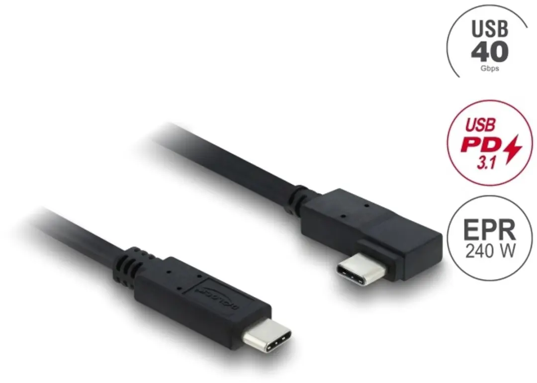 Delock Coaxial USB 40Gbps Kabel 240W USB PD 3.1