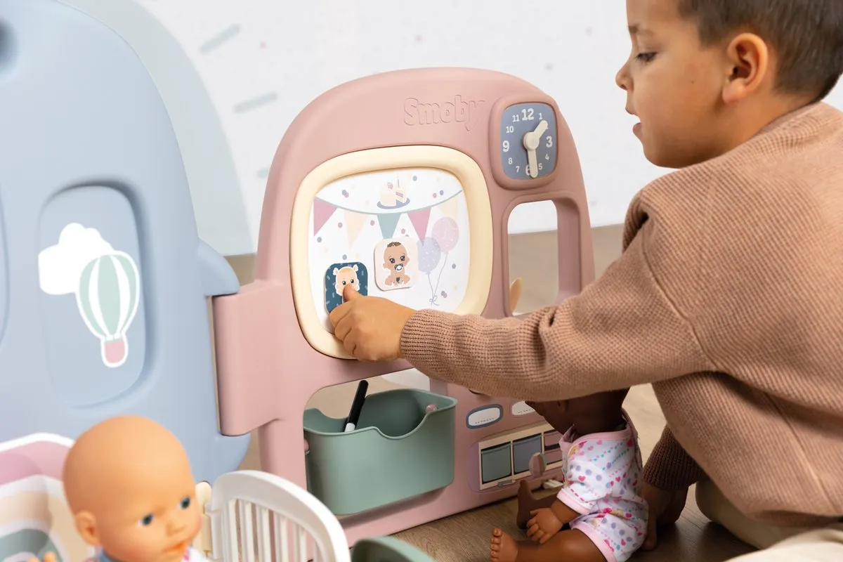 Smoby Baby Verzorgingscentrum - 5 Ruimtes - Blauw/Roz/Groen/Wit - afbeelding 6 van 6