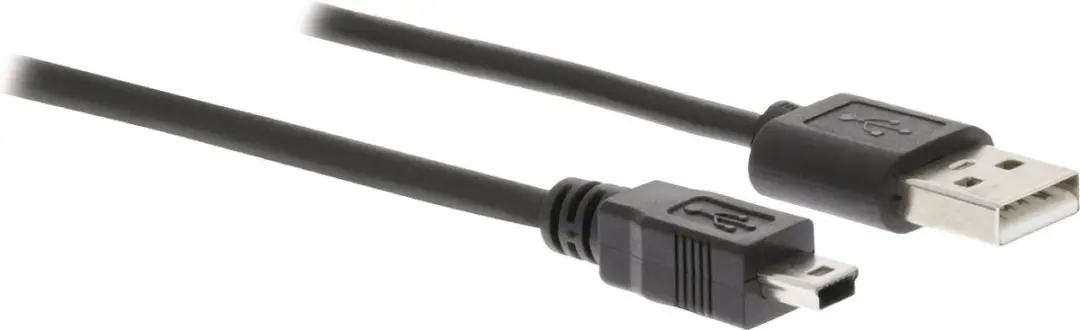 Nedis USB 2.0 A naar Mini 5-Pin Kabel 2m - Zwart