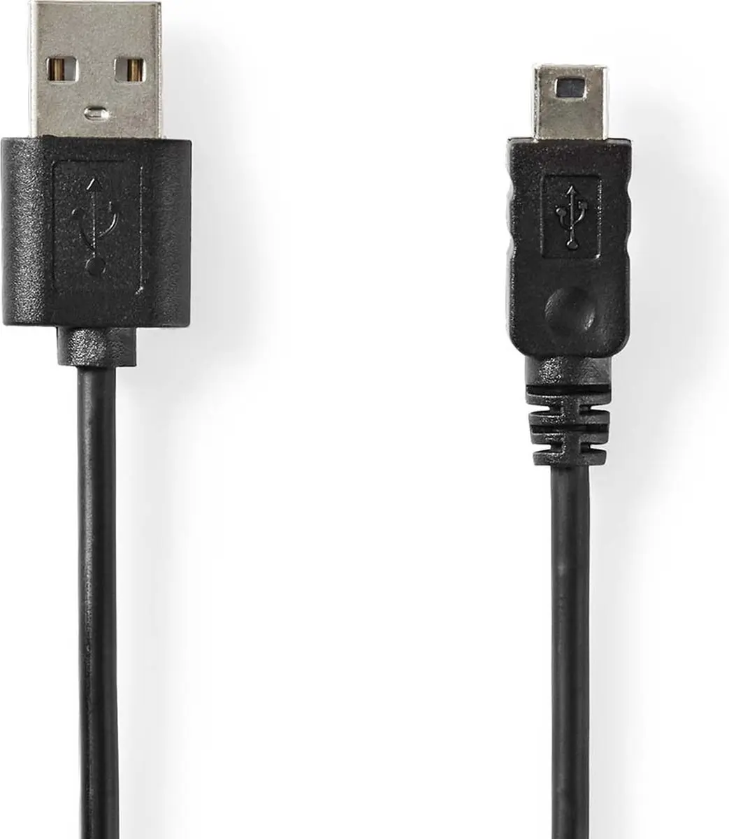 Nedis USB 2.0 A naar Mini 5-Pin Kabel 2m - Zwart