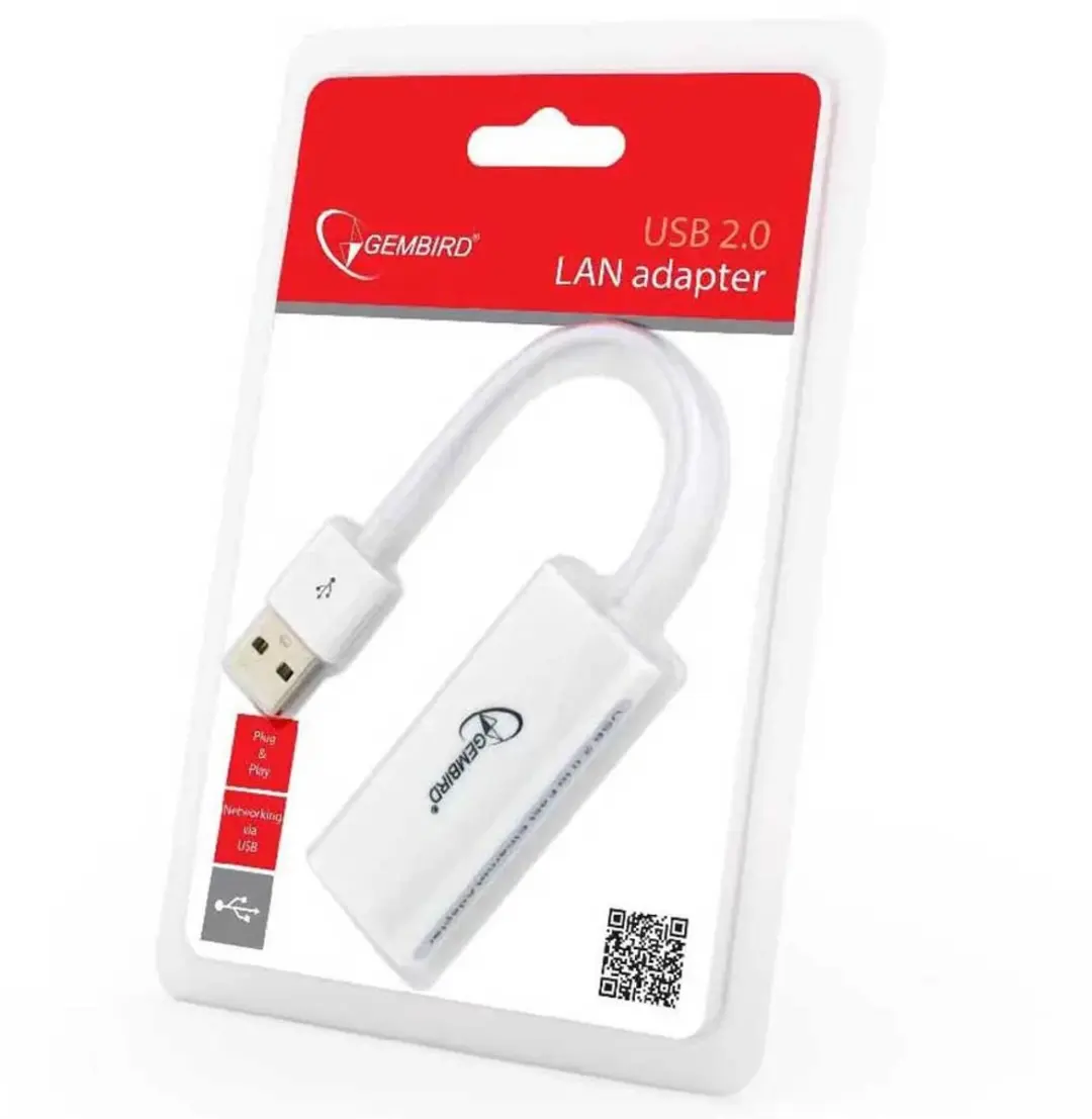 Gembird USB-A naar RJ45 Fast Ethernet Adapter - Wit - 0,10m - afbeelding 3 van 6