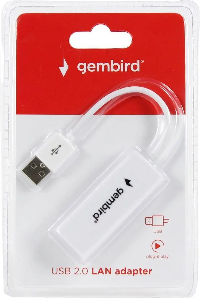 Gembird USB-A naar RJ45 Fast Ethernet Adapter - Wit - 0,10m - afbeelding 4 van 6