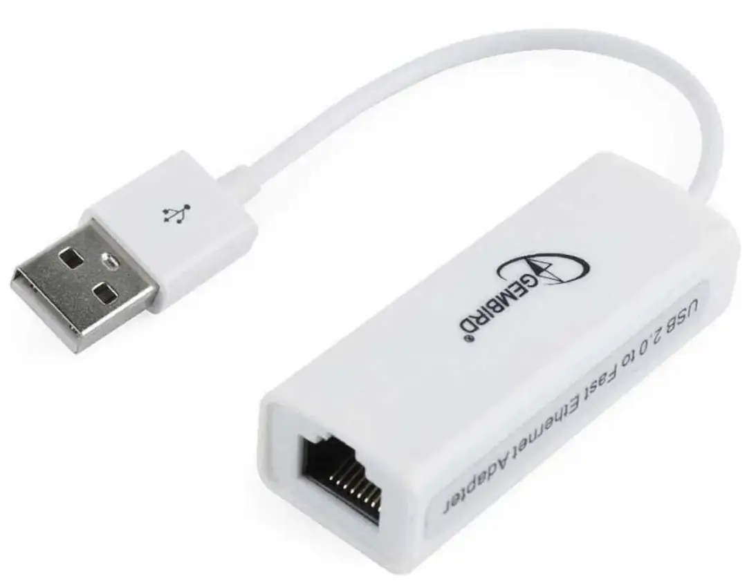 Gembird USB-A naar RJ45 Fast Ethernet Adapter - Wit - 0,10m - afbeelding 2 van 6