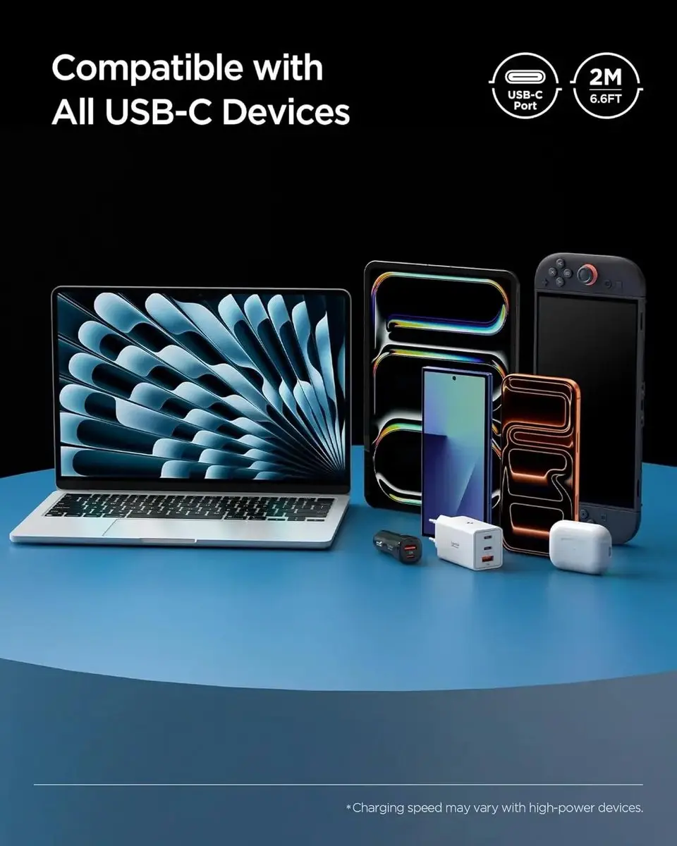 Spigen Essential USB-C Kabel 100W 2M - Zwart