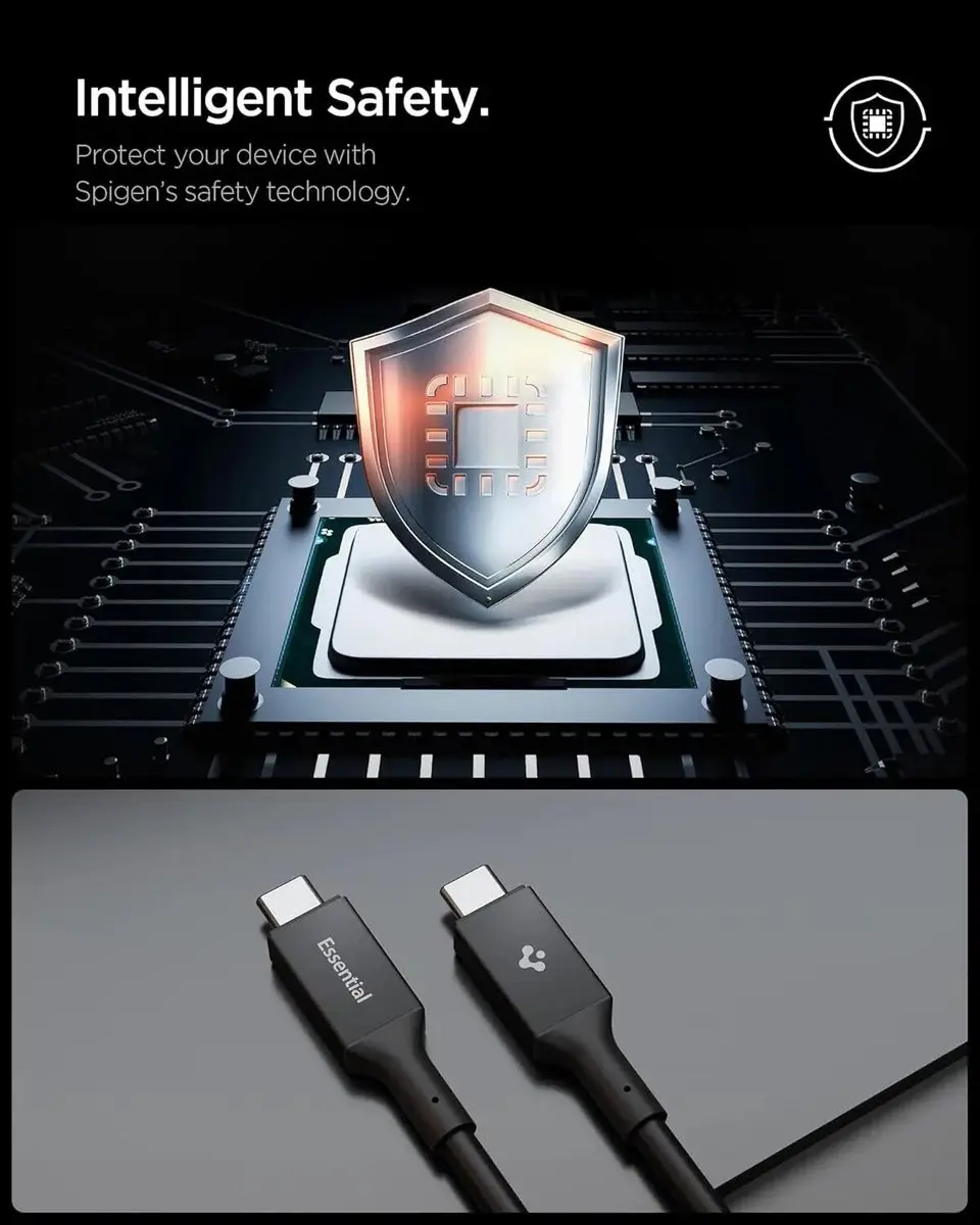 Spigen Essential USB-C Kabel 100W 2M - Zwart