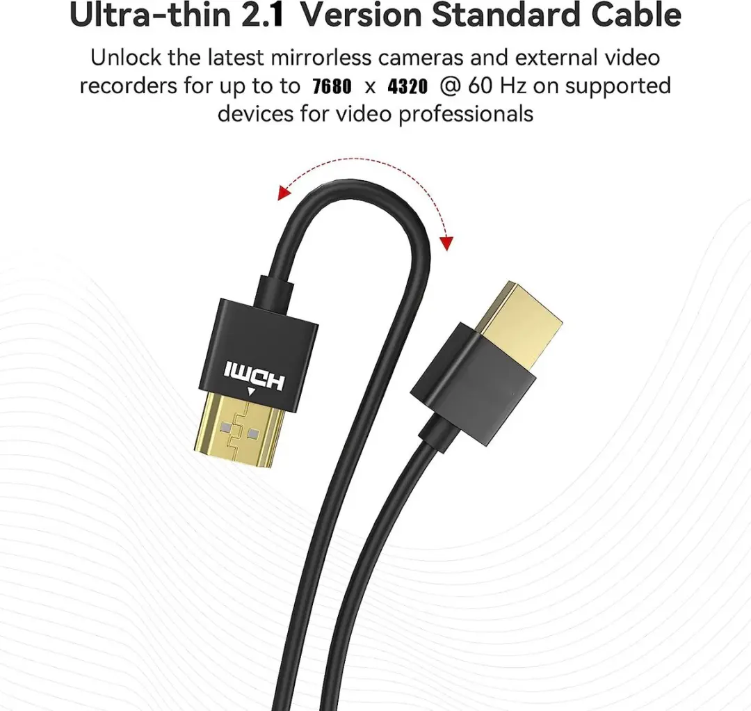 NÖRDIC HDMI-471 HDMI 2.1 Kabel 8K 60Hz - 50cm Zwart