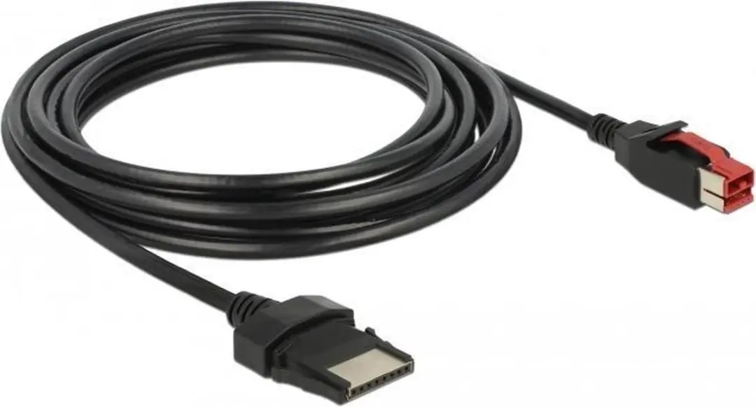 Delock PoweredUSB Kabel 24V naar 8-pin - 4m - Zwart