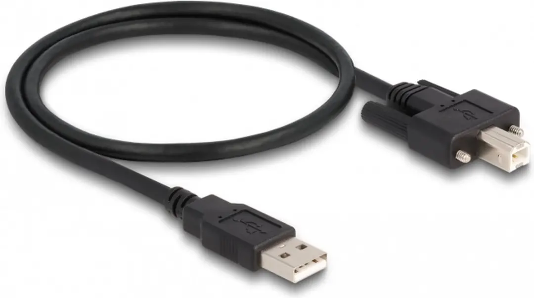 Delock USB 2.0 Kabel A-male naar B-male 0,5m - Zwart