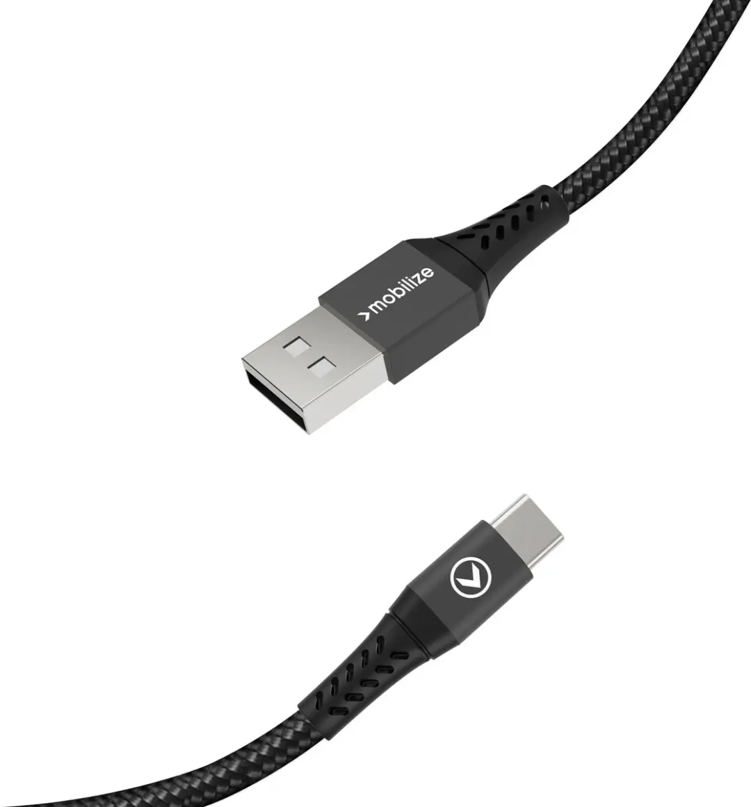 Mobilize USB-A naar USB-C Kabel 1m - Zwart